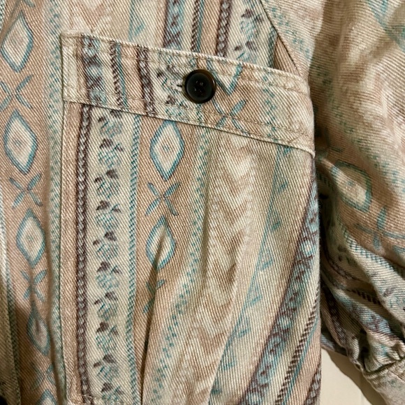 NWOT Sézane ✨Archives✨ Denim Collared Belted Button Up Mini Dress Beige/Green - Picture 8 of 11